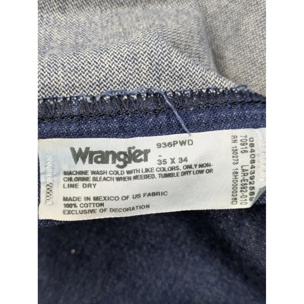Wrangler 936PWD Jeans Mens 34x34 (35x34) Blue Denim Cowboy Cut Bootcut Western